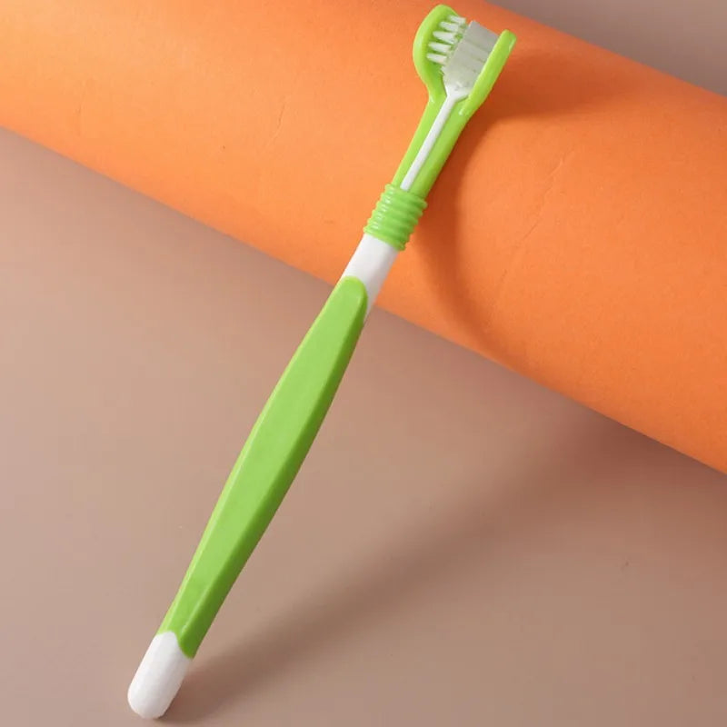 Dog Toothbrush Three Sided Pet Toothbrush Dog Teeth Cleaning Soft Hair Teeth Brush for Dogs Cat Mouth Cleaning Pet Products