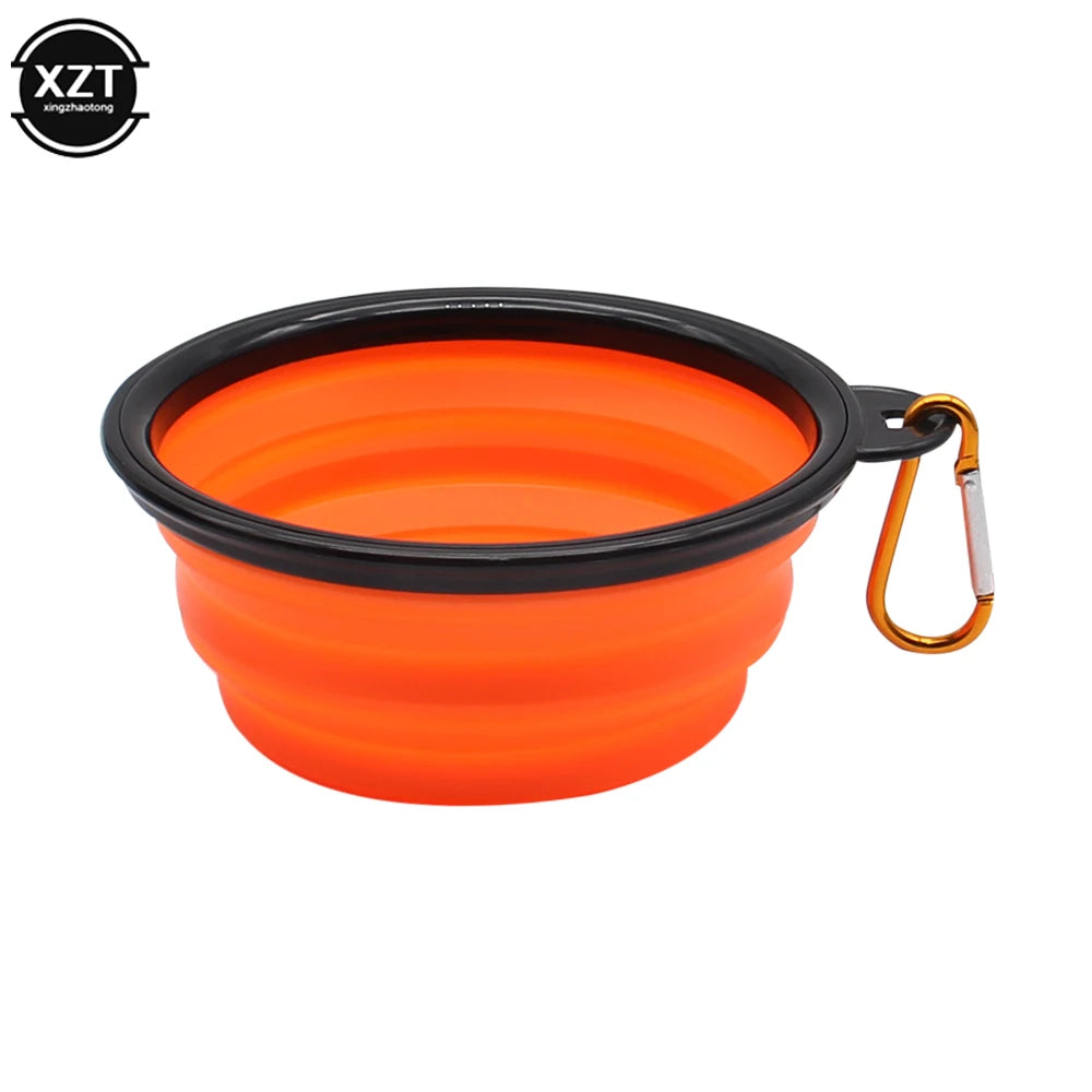Portable Collapsible Dog Travel Bowl Silicone Pet Dogs Bowls For Traveling Camping Walking Outdoor Feeding Pet Folding Dish Bowl
