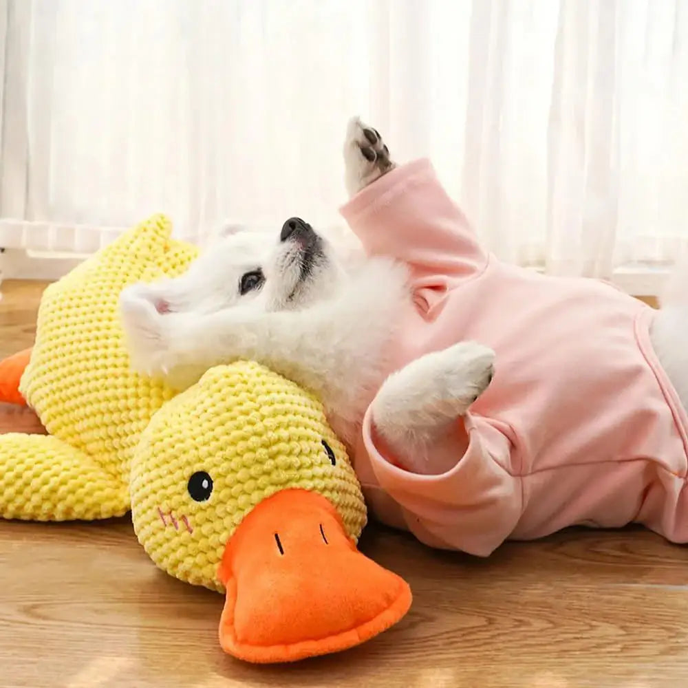 bite resistant Dog toy plush companion sleeping duck teeth grinding sound relief duck sound toy teething dog toys