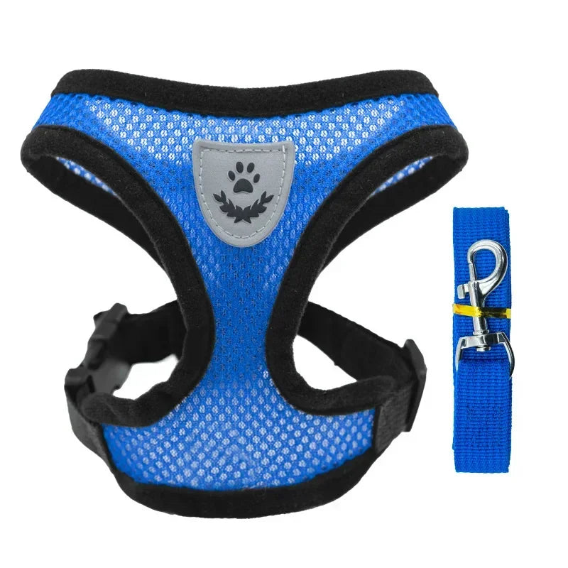 Pet Dog Harness Lead Leather Walking Escape Adjustable Mesh Vest Harness Puppy Collar Suitable For Medium Dog Harness