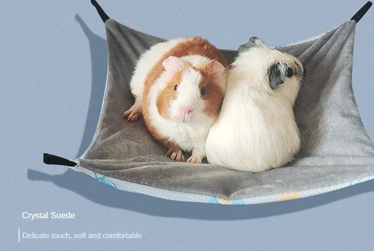 Small Pet Double-sided Hammock Summer Breathable Ice Silk Hamster Hammock for Ferret Sugar Glider Guinea Pig Rabbit Accessories
