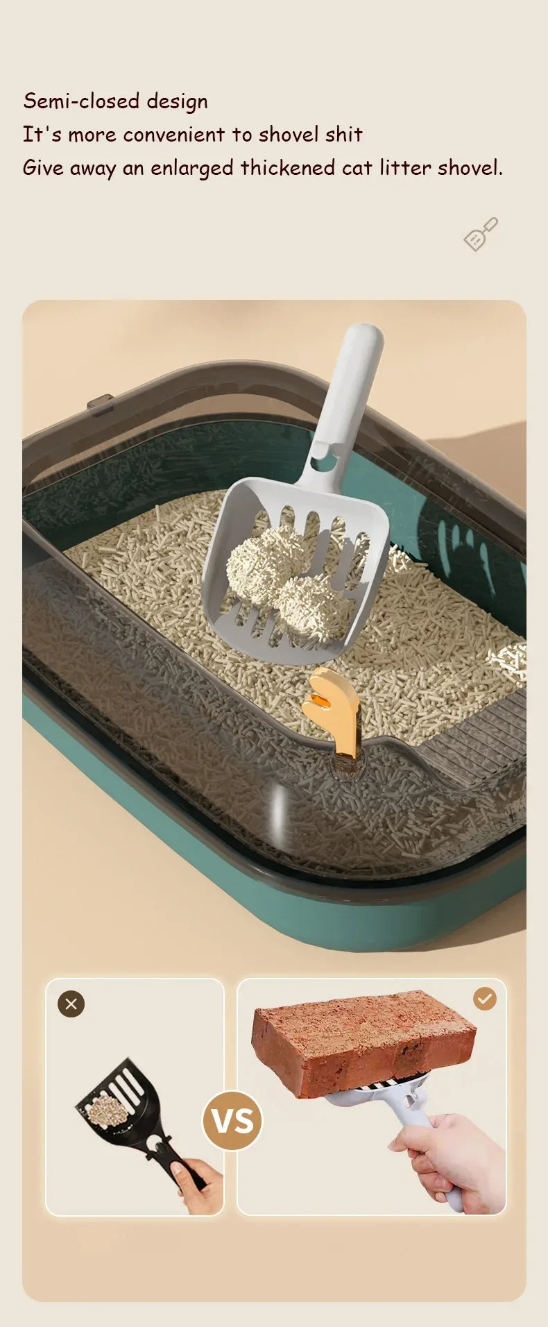 Cat Litter Box Design Semi-enclosed Sandbox Cat Tray Pet Toilet Prevent Splash Tray Goods For Kittens Litter Kitty Cat Bedpans