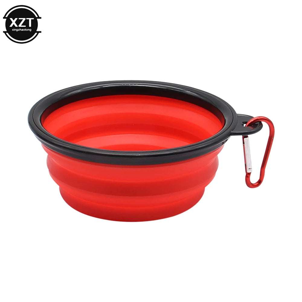 Portable Collapsible Dog Travel Bowl Silicone Pet Dogs Bowls For Traveling Camping Walking Outdoor Feeding Pet Folding Dish Bowl