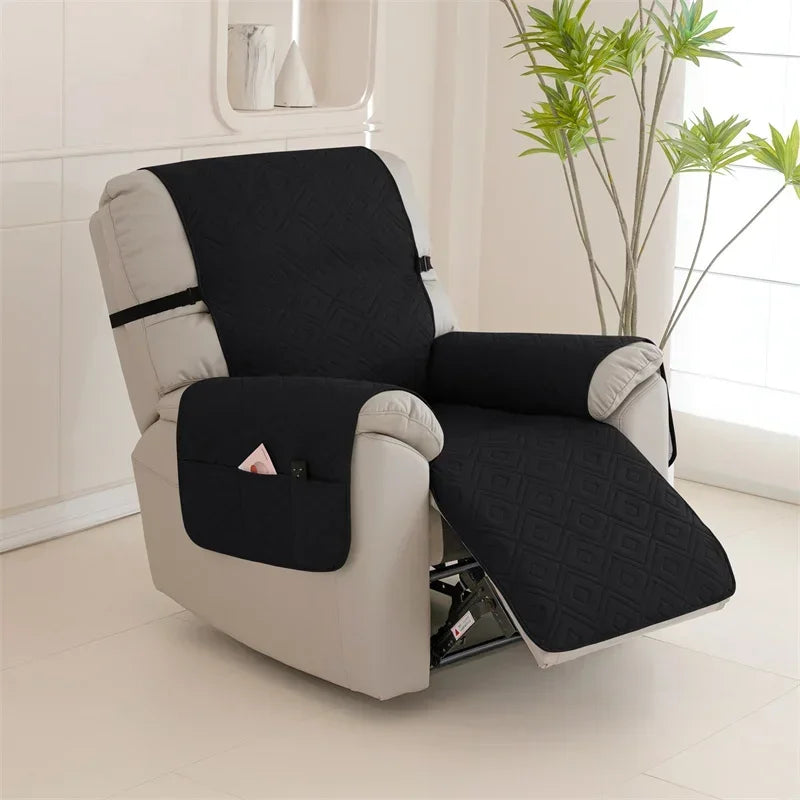Quilted Recliner Sofa Cover Water Repellent Reclining Chair Covers Pet Kid Dogs Mat Armchairs Slipcovers with Elastic Strap