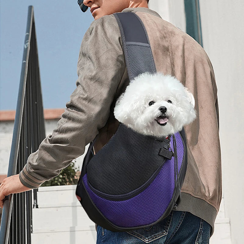 Reflective Breathable Mesh Pet Bag Portable Cat Puppy Crossbody Shoulder  Bag Travel Safe and Comfortable for Outgoing Pets