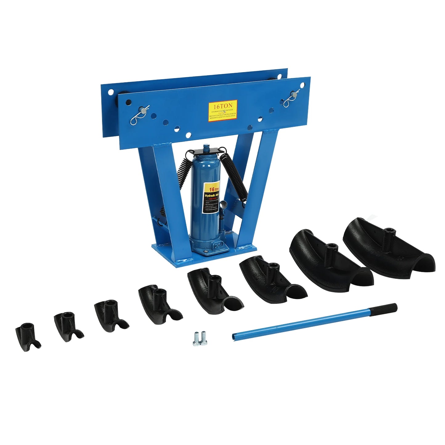 16 Ton Hydraulic Pipe Tube Bender Manual Heavy-Duty Pipe Bending Machine Red/Blue