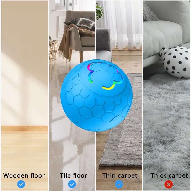 Electric Interactive Dog Ball Toys With Led Lilght Automatic Moving Smart Ball Dog Color Changing Bouncing Rotating Pet Products