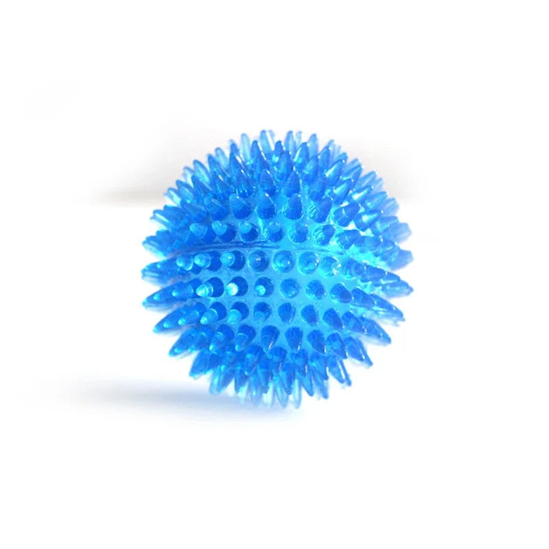 TPR Training Pet Teeth Chewing Toy Pet Dog Toys Puppy Sounding Toy Polka Squeaky Tooth Cleaning Ball for Small and Medium Dogs