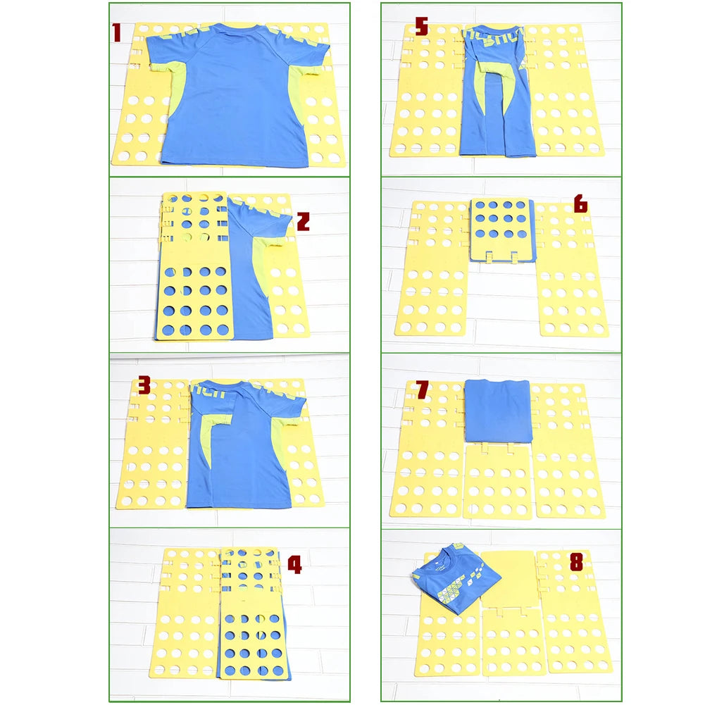 Quick Clothes Plastic Folding Board Household T Shirts Adult Kids Adjustable Cloth Holder Organziers for Home Quick Storage Tool