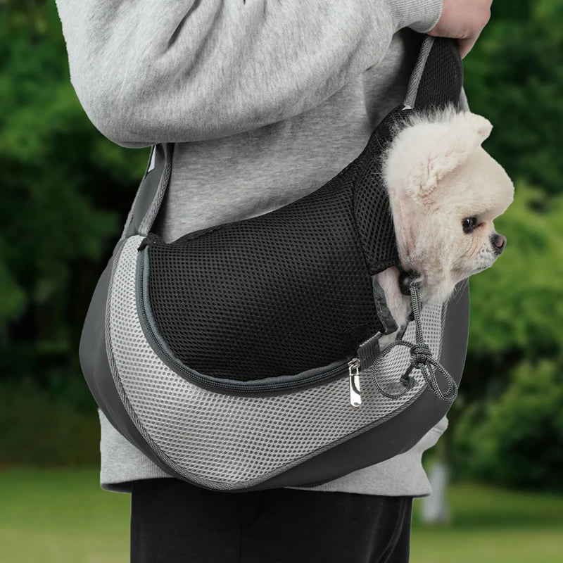 Reflective Breathable Mesh Pet Bag Portable Cat Puppy Crossbody Shoulder  Bag Travel Safe and Comfortable for Outgoing Pets