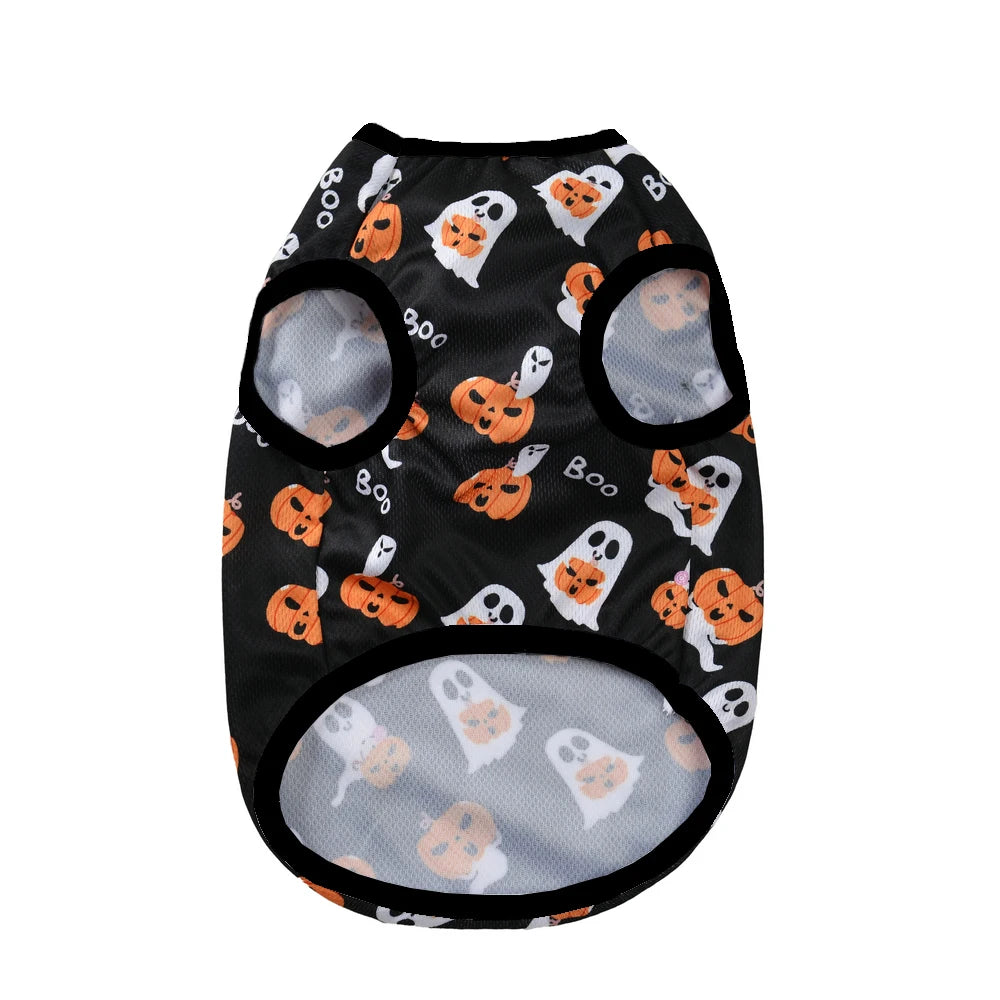 Dog Clothes For Small Medium Dogs Cats Halloween Pumpkin Paw Print Puppy Vest Coat Chihuahua Yorkies Costumes Pet Party Clothing