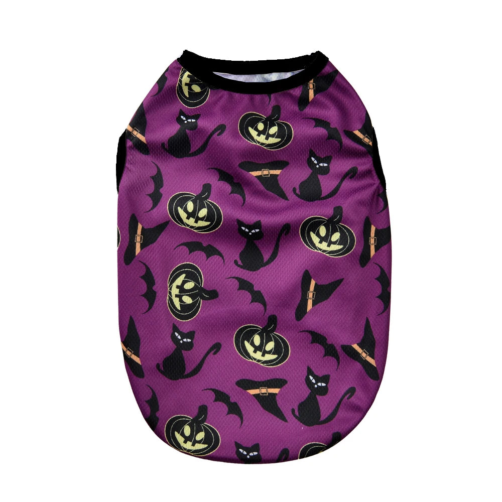 Dog Clothes For Small Medium Dogs Cats Halloween Pumpkin Paw Print Puppy Vest Coat Chihuahua Yorkies Costumes Pet Party Clothing