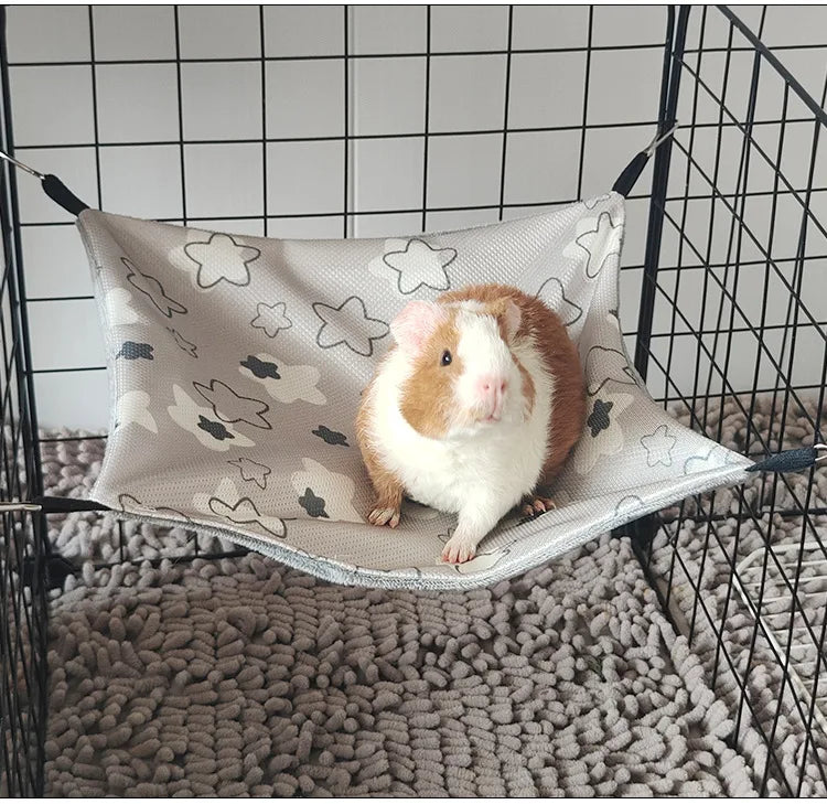 Small Pet Double-sided Hammock Summer Breathable Ice Silk Hamster Hammock for Ferret Sugar Glider Guinea Pig Rabbit Accessories