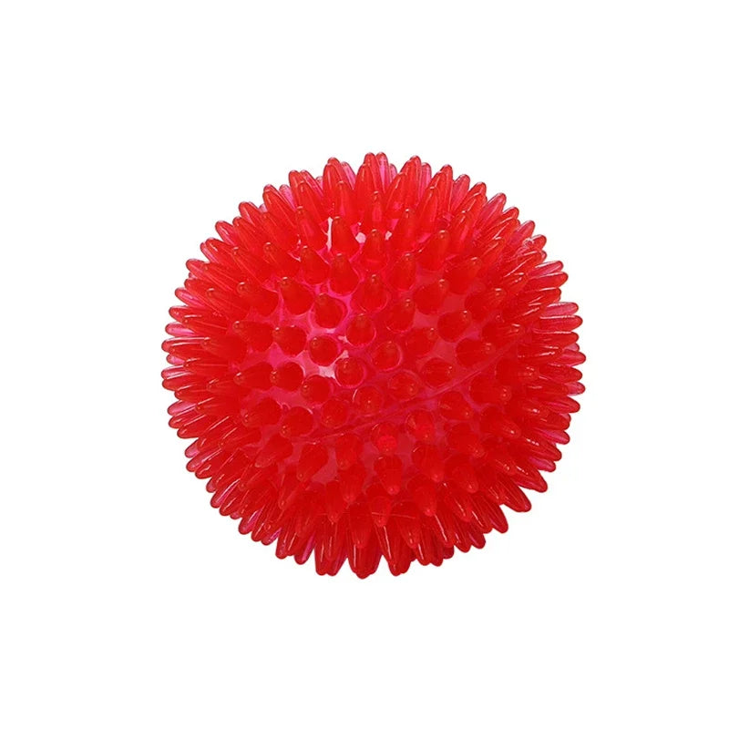 TPR Training Pet Teeth Chewing Toy Pet Dog Toys Puppy Sounding Toy Polka Squeaky Tooth Cleaning Ball for Small and Medium Dogs