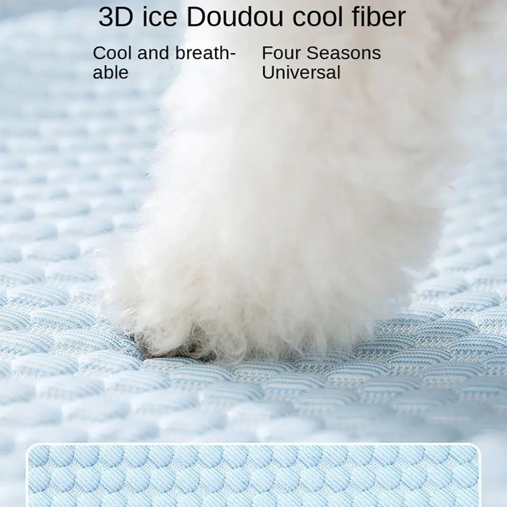 New Pet Cooling Mat Summer Soft Ice Silk Sleeping Pad for Small Animal Dog Cat Moisture-proof Cushion Matress Non-slip