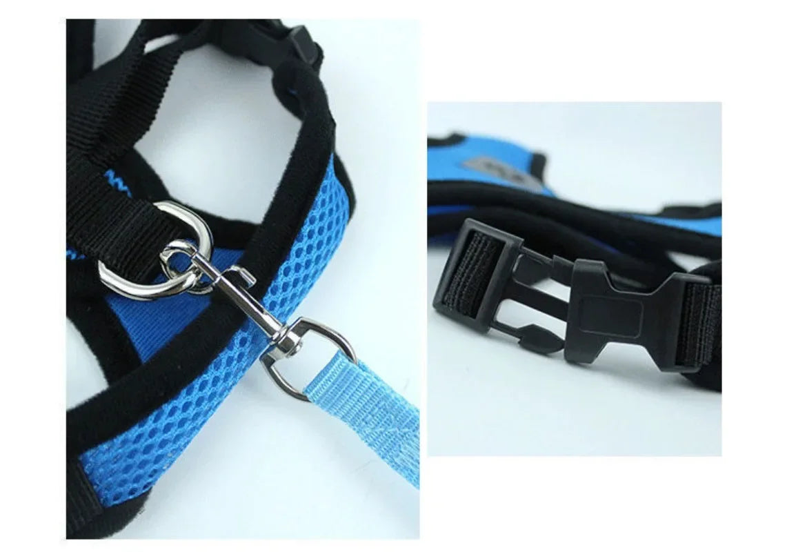 Pet Dog Harness Lead Leather Walking Escape Adjustable Mesh Vest Harness Puppy Collar Suitable For Medium Dog Harness