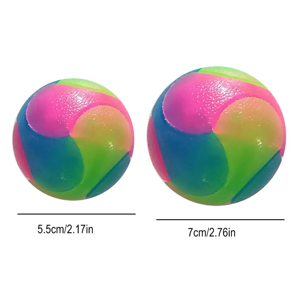 Pet Light Up Toy Ball Glowing LED Puppy Flashing Elastic Ball Toy Color Light TPR Ball Interactive Toys For Cats Small Dogs D8T4