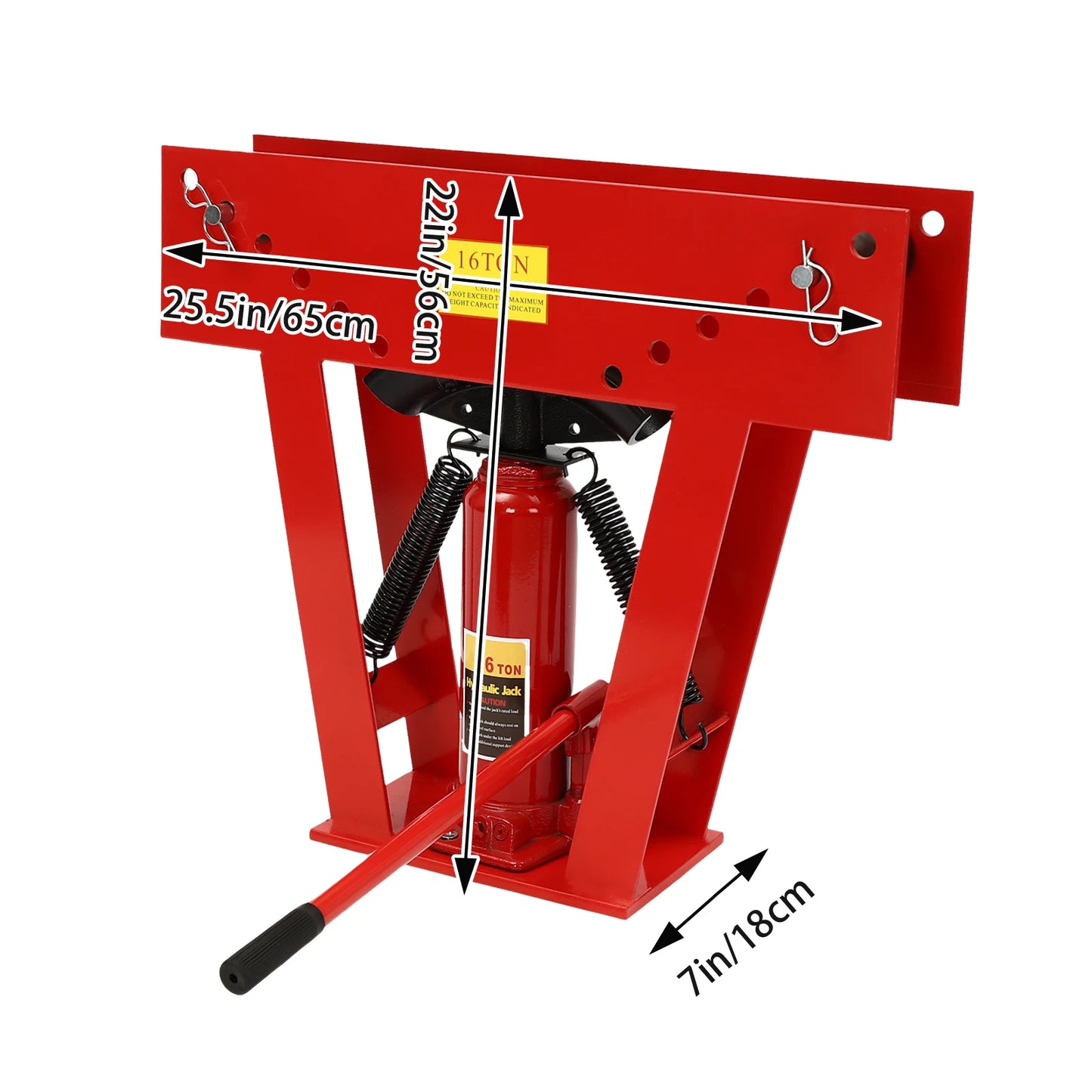 16 Ton Hydraulic Pipe Tube Bender Manual Heavy-Duty Pipe Bending Machine Red/Blue