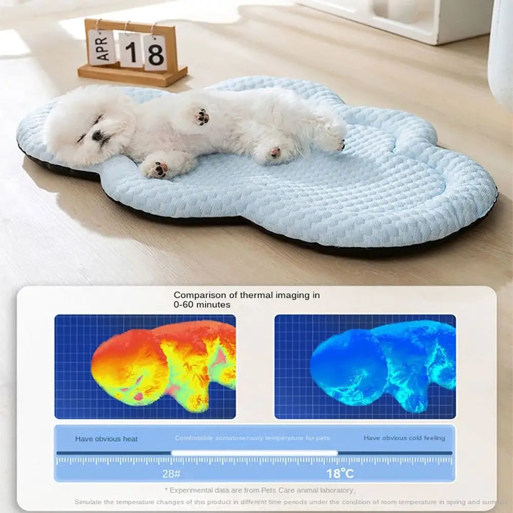 New Pet Cooling Mat Summer Soft Ice Silk Sleeping Pad for Small Animal Dog Cat Moisture-proof Cushion Matress Non-slip