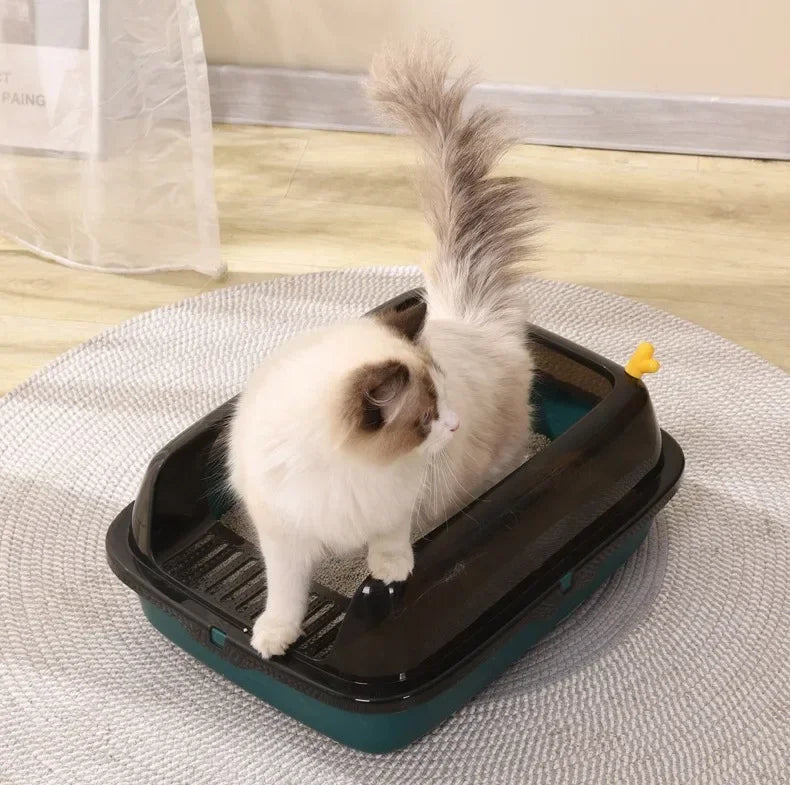 Cat Litter Box Design Semi-enclosed Sandbox Cat Tray Pet Toilet Prevent Splash Tray Goods For Kittens Litter Kitty Cat Bedpans