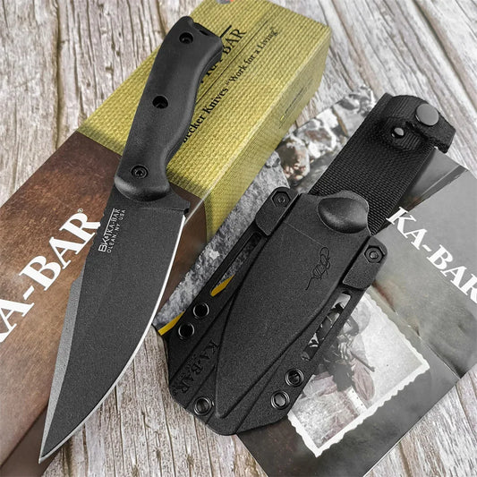 Outdoor Fixed Blade Survival Straight Knife D2 Blade Nylon Fiberglass Handle with Kydex Sheath Tactical Self-defense Hunting EDC