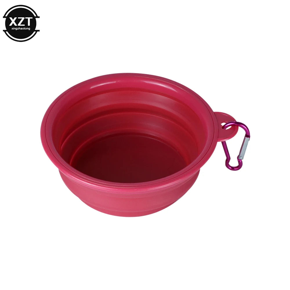 Portable Collapsible Dog Travel Bowl Silicone Pet Dogs Bowls For Traveling Camping Walking Outdoor Feeding Pet Folding Dish Bowl