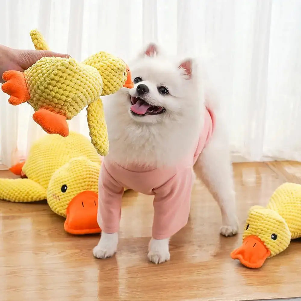 bite resistant Dog toy plush companion sleeping duck teeth grinding sound relief duck sound toy teething dog toys