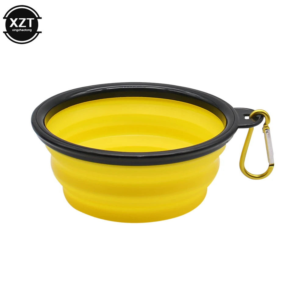 Portable Collapsible Dog Travel Bowl Silicone Pet Dogs Bowls For Traveling Camping Walking Outdoor Feeding Pet Folding Dish Bowl