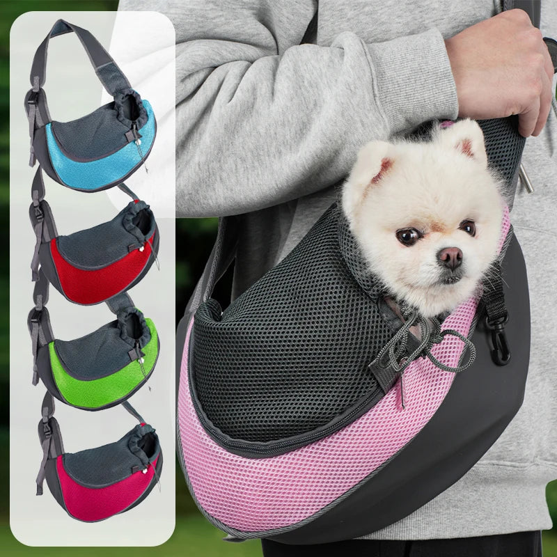 Reflective Breathable Mesh Pet Bag Portable Cat Puppy Crossbody Shoulder  Bag Travel Safe and Comfortable for Outgoing Pets