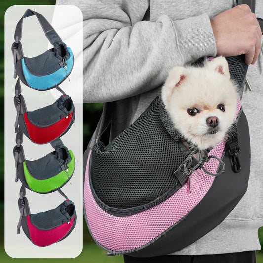 Reflective Breathable Mesh Pet Bag Portable Cat Puppy Crossbody Shoulder  Bag Travel Safe and Comfortable for Outgoing Pets