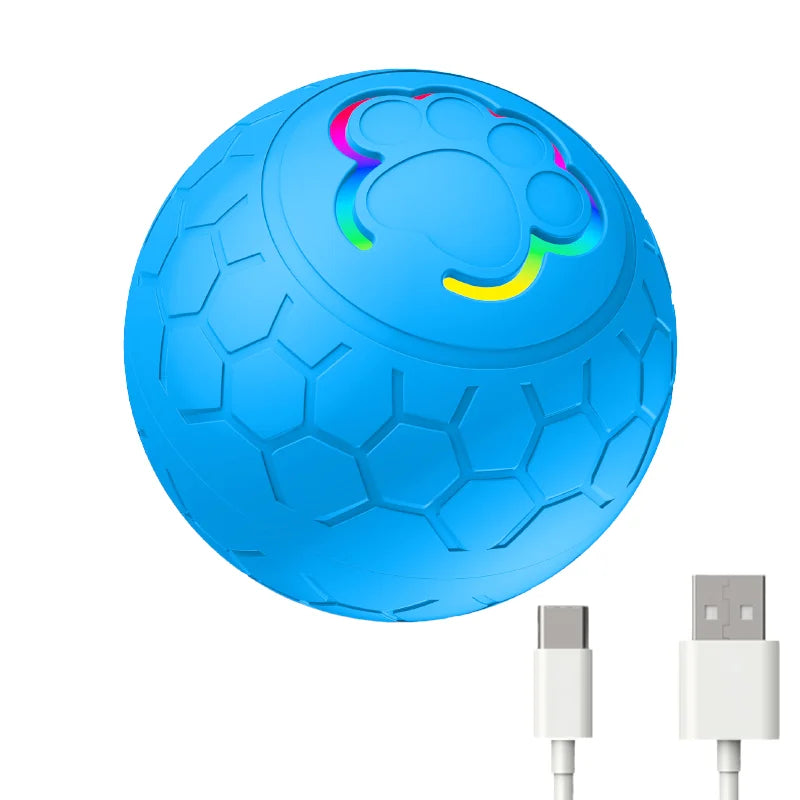 Electric Interactive Dog Ball Toys With Led Lilght Automatic Moving Smart Ball Dog Color Changing Bouncing Rotating Pet Products