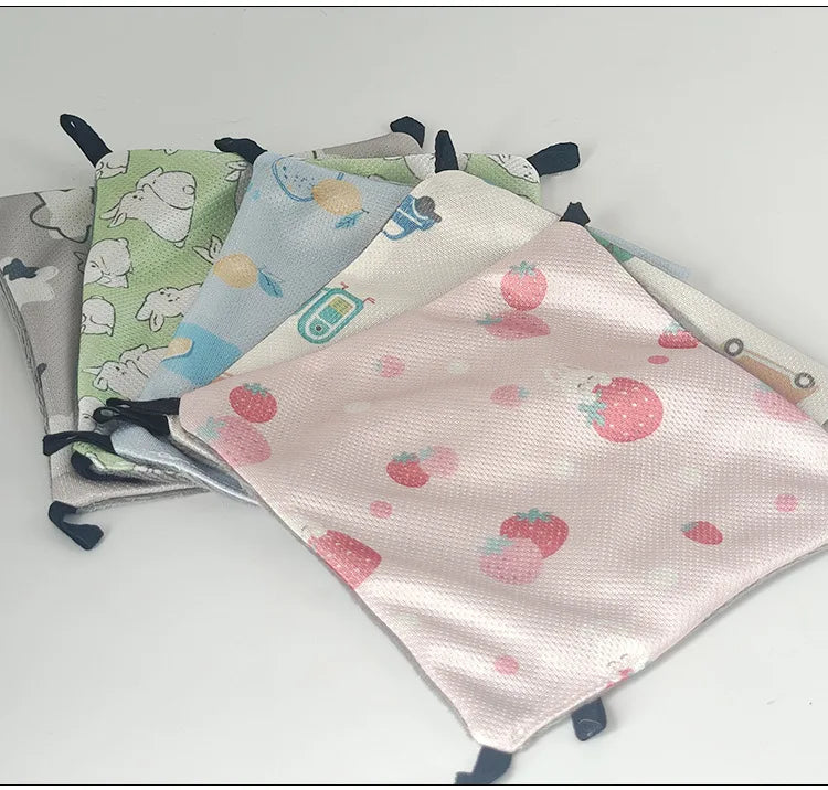 Small Pet Double-sided Hammock Summer Breathable Ice Silk Hamster Hammock for Ferret Sugar Glider Guinea Pig Rabbit Accessories