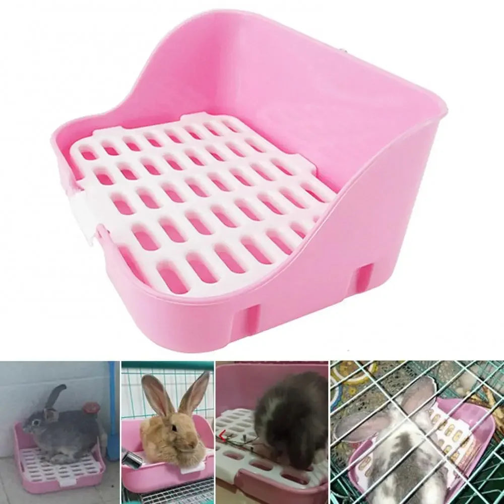 Small Pets Hamster Rabbit Toilet Potty Trainer Fixable Cage Tray for Small Animals hamster accessories  rabbit accessories pet