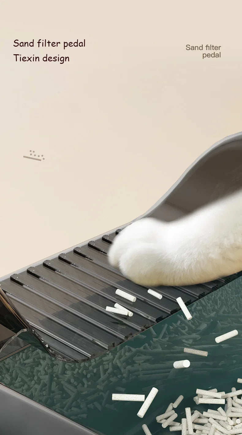 Cat Litter Box Design Semi-enclosed Sandbox Cat Tray Pet Toilet Prevent Splash Tray Goods For Kittens Litter Kitty Cat Bedpans