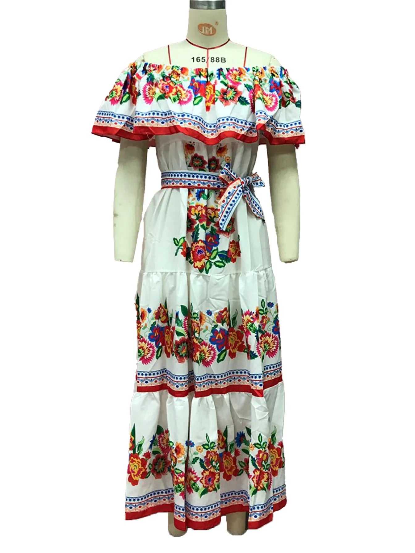 Amazon Off-shoulder Printing Long Dress New Arrival European American Foreign Trade Spring Summer Season Women Fashion