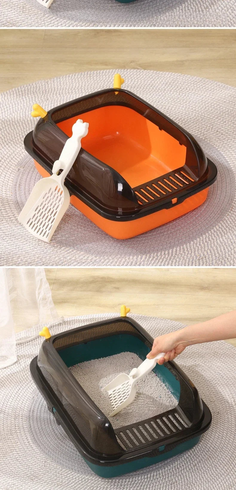 Cat Litter Box Design Semi-enclosed Sandbox Cat Tray Pet Toilet Prevent Splash Tray Goods For Kittens Litter Kitty Cat Bedpans
