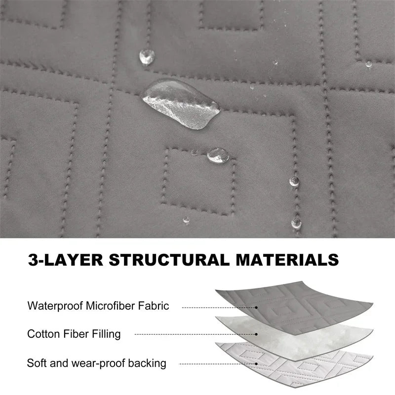 Quilted Recliner Sofa Cover Water Repellent Reclining Chair Covers Pet Kid Dogs Mat Armchairs Slipcovers with Elastic Strap