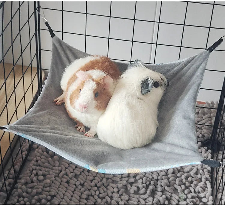 Small Pet Double-sided Hammock Summer Breathable Ice Silk Hamster Hammock for Ferret Sugar Glider Guinea Pig Rabbit Accessories