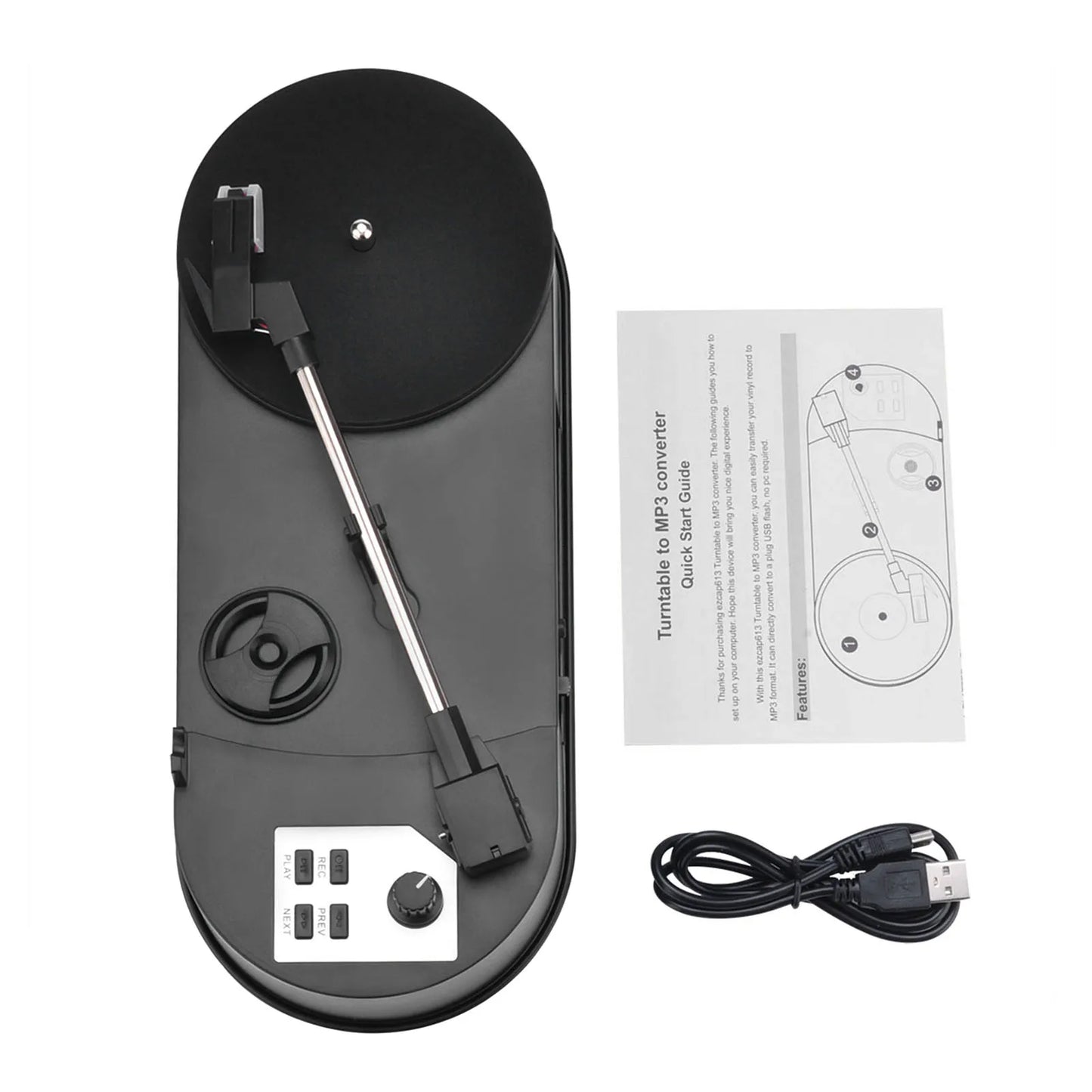 Radio Set 33/45 PRM LP Turntable to MP3 Converter Vinyl to MP3 Converter Turntable with 5V DC Adapter with Micro SD Card Slot