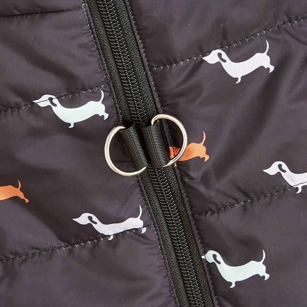 Pet Cats Dogs Warm Zipper Traction Hole Cardigan Cotton Vest Pet Warm Clothes Dogs Autumn Winter Clothes Cardigan For Pets