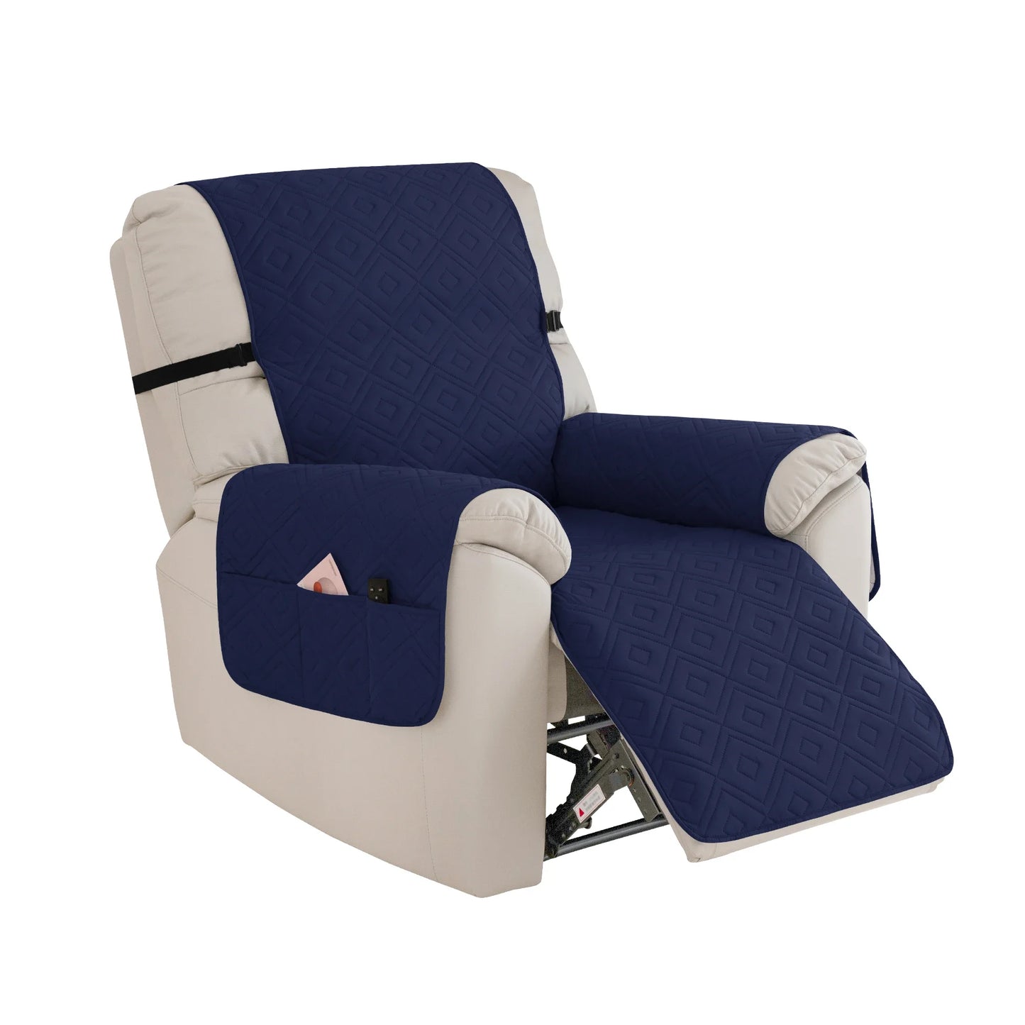 Quilted Recliner Sofa Cover Water Repellent Reclining Chair Covers Pet Kid Dogs Mat Armchairs Slipcovers with Elastic Strap