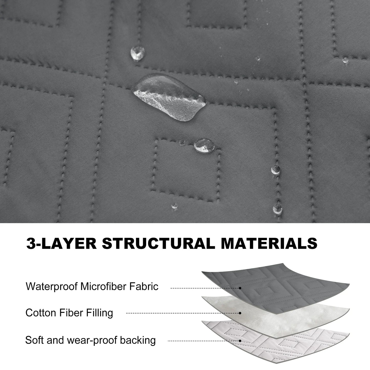 Quilted Recliner Sofa Cover Water Repellent Reclining Chair Covers Pet Kid Dogs Mat Armchairs Slipcovers with Elastic Strap