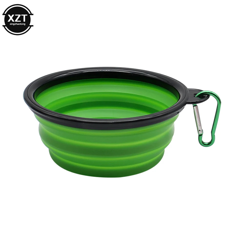 Portable Collapsible Dog Travel Bowl Silicone Pet Dogs Bowls For Traveling Camping Walking Outdoor Feeding Pet Folding Dish Bowl