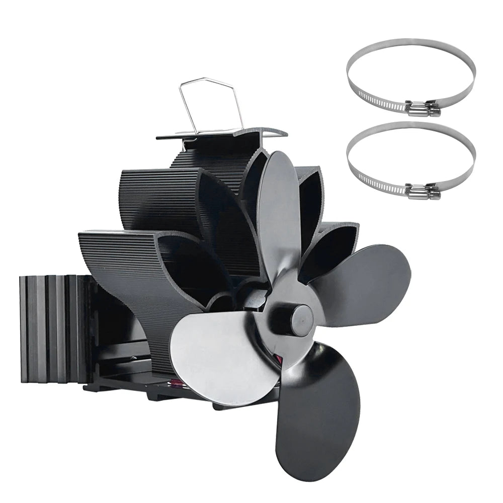 Wood Stove Fan Heat Powered Non-Electric Lotus Shaped Heat Distribution Hanging Fireplace Fan for Wood Burning Stove/Log Burner