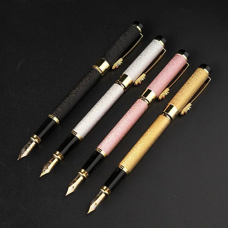 STONEGO Luxury Dragon Crystal Diamond Fountain Pen for Business Office Signature Metal Writing Tool