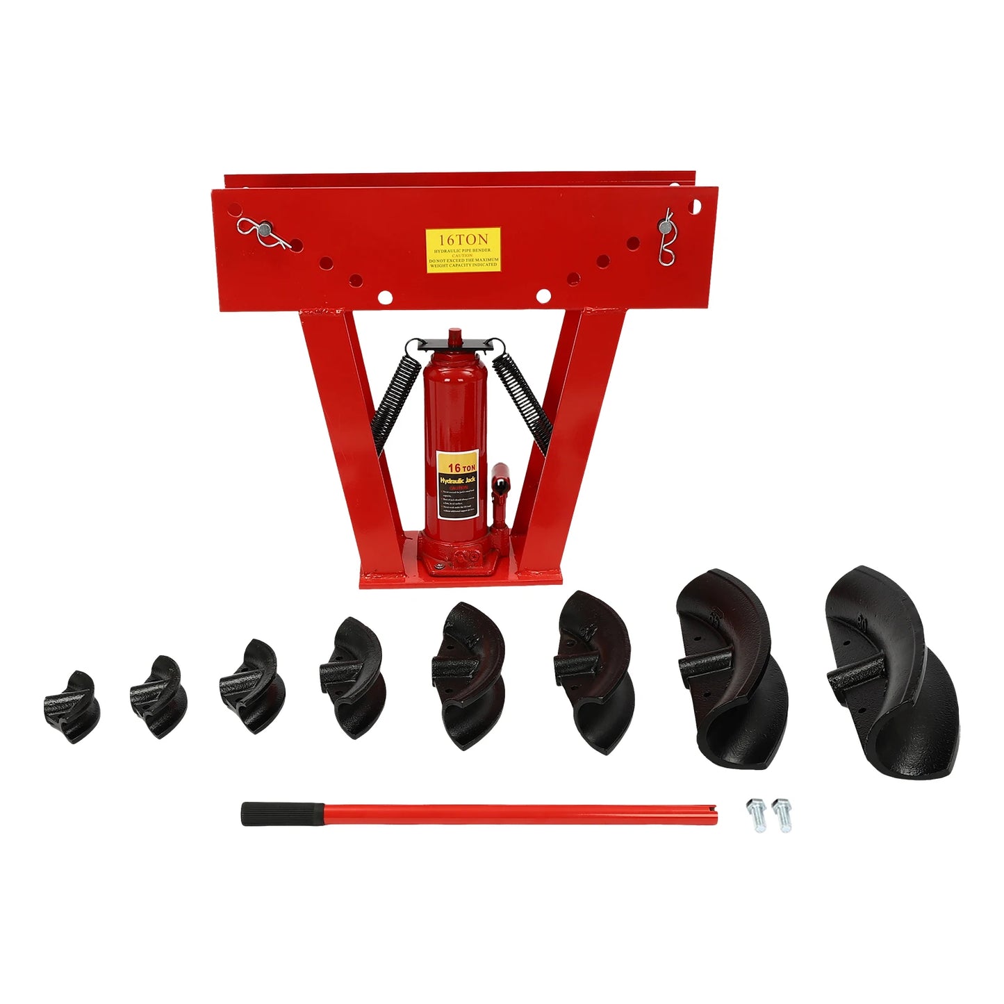 16 Ton Hydraulic Pipe Tube Bender Manual Heavy-Duty Pipe Bending Machine Red/Blue