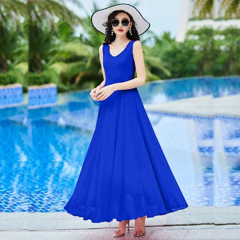 Shawl Dress Suit/Sun Protection Women Chiffon Dress Mother And Dress Two Piece Suit Bohemian Big Swing Long Dress Holiday Dress