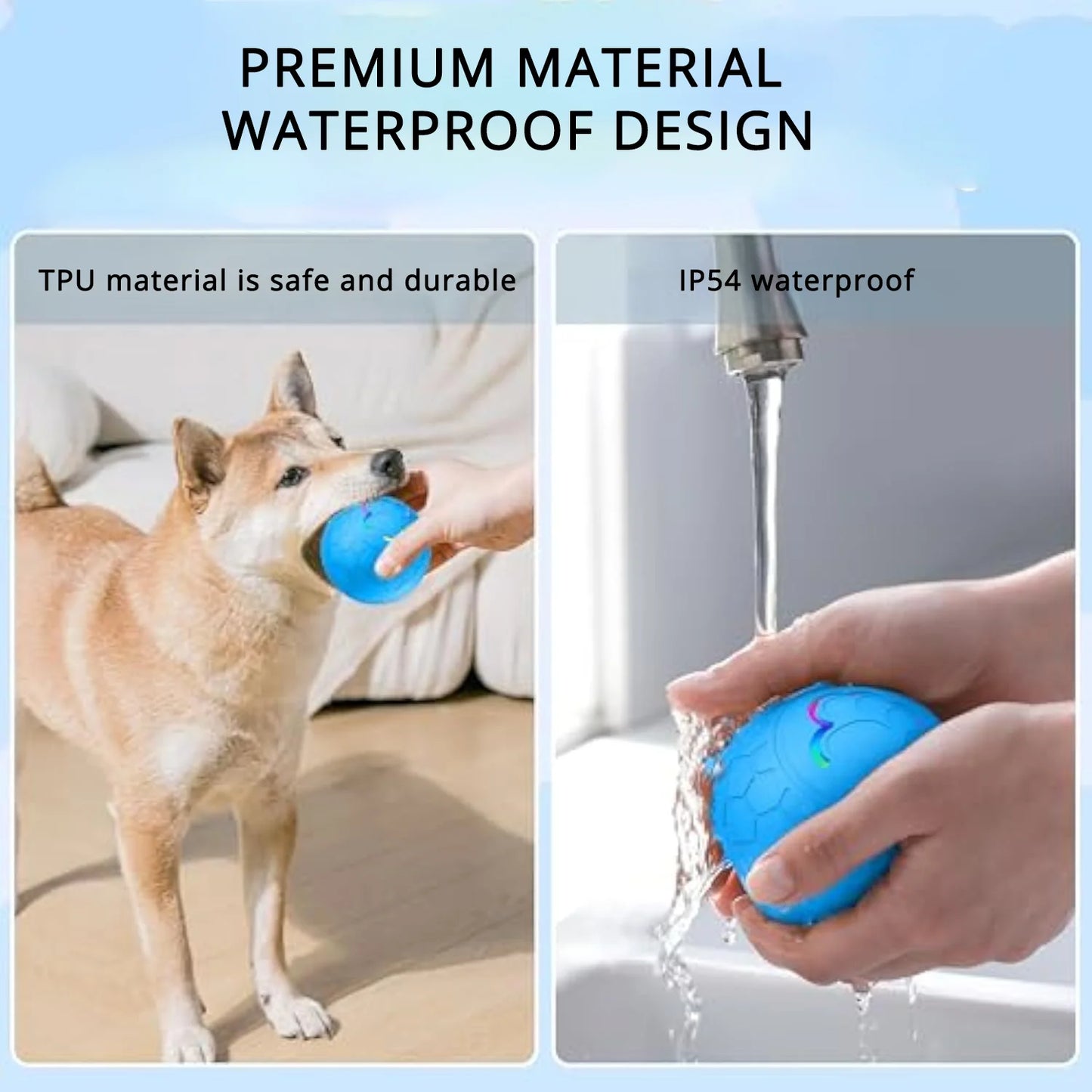 Electric Interactive Dog Ball Toys With Led Lilght Automatic Moving Smart Ball Dog Color Changing Bouncing Rotating Pet Products