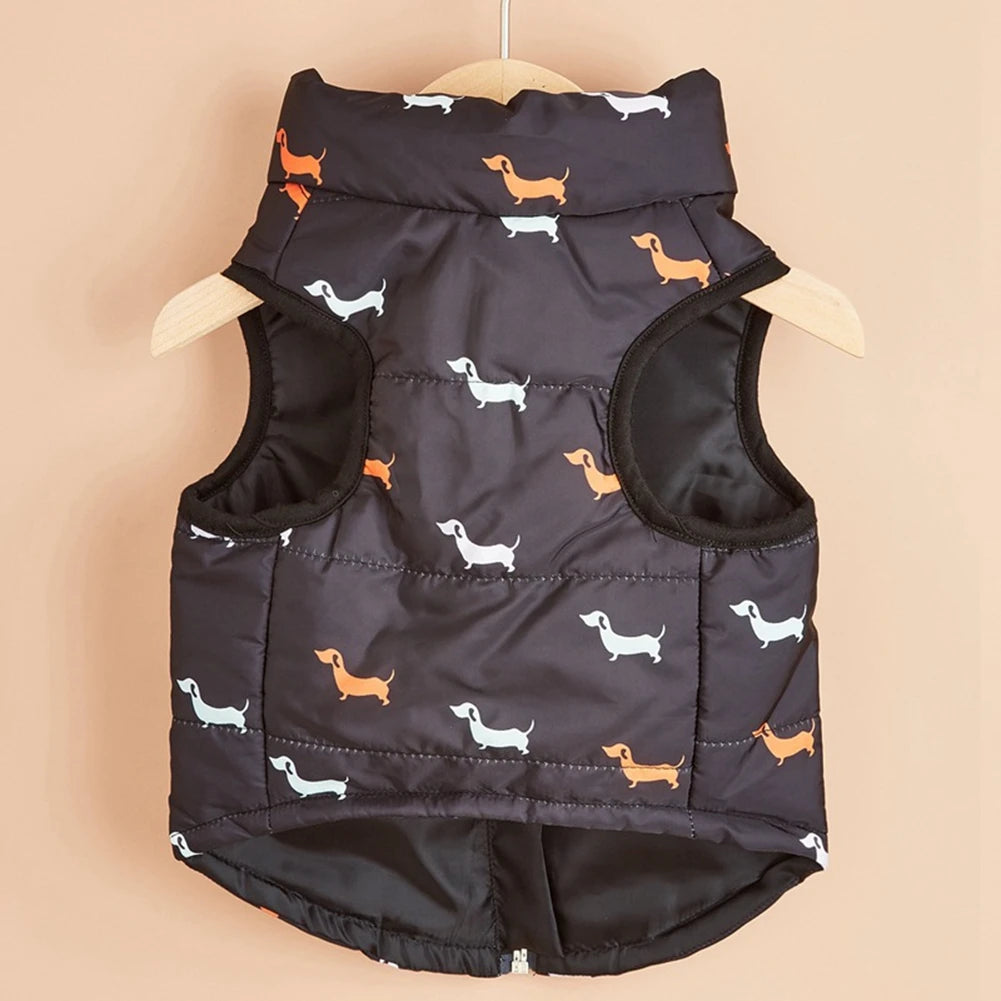 Pet Cats Dogs Warm Zipper Traction Hole Cardigan Cotton Vest Pet Warm Clothes Dogs Autumn Winter Clothes Cardigan For Pets