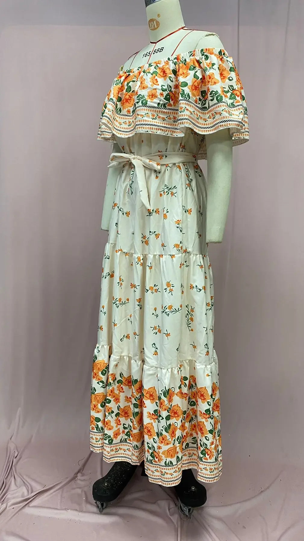 Amazon Off-shoulder Printing Long Dress New Arrival European American Foreign Trade Spring Summer Season Women Fashion